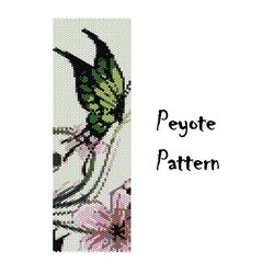 Butterfly Peyote Beading Pattern, Seed Bead Bracelet, Peyote Beaded Patterns PDF