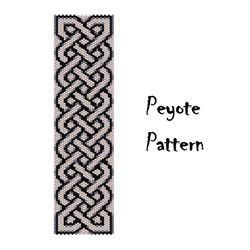Celtic peyote beading pattern, ethnic seed bead bracelet, beaded peyoted patterns PDF