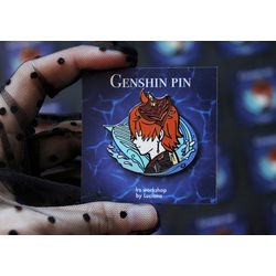 FREE SHIPPING Tartaglia Childe Genshin Impact inspired hard enamel pin