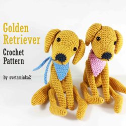 Crochet Golden Retriever Pattern Amigurumi Dog Pattern Puppy Crochet Pattern