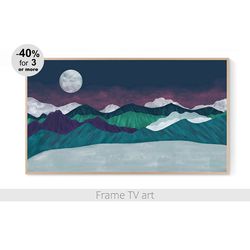samsung frame tv art digital download 4k, samsung frame tv art abstract landscape, boho mountain art for frame tv | 132