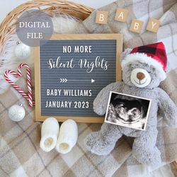 Personalised Christmas digital pregnancy announcement for social media