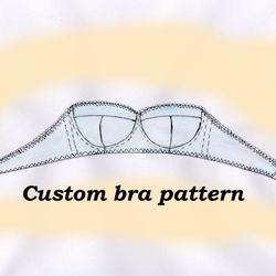 strapless bra pattern, custom bra pattern, nadine, detachable strap bra pattern, around neck strap bra pattern