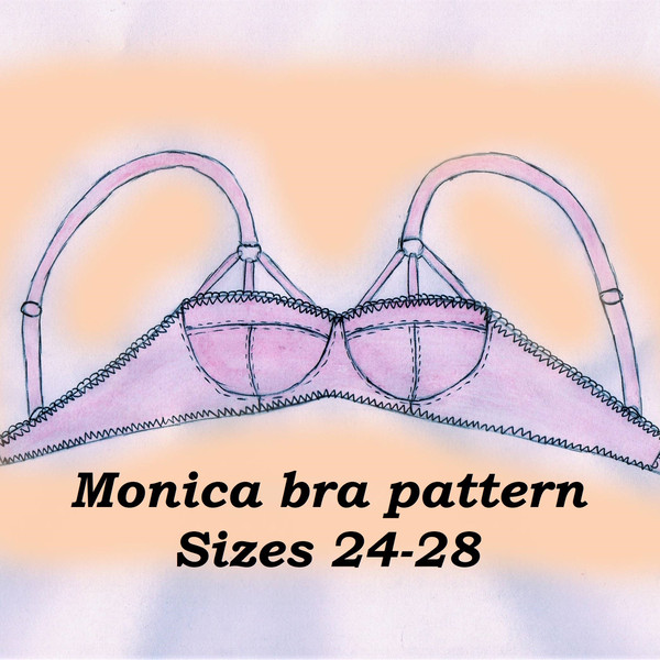 Underwire bra pattern, Monica, Size24-28, Balconette pattern - Inspire  Uplift