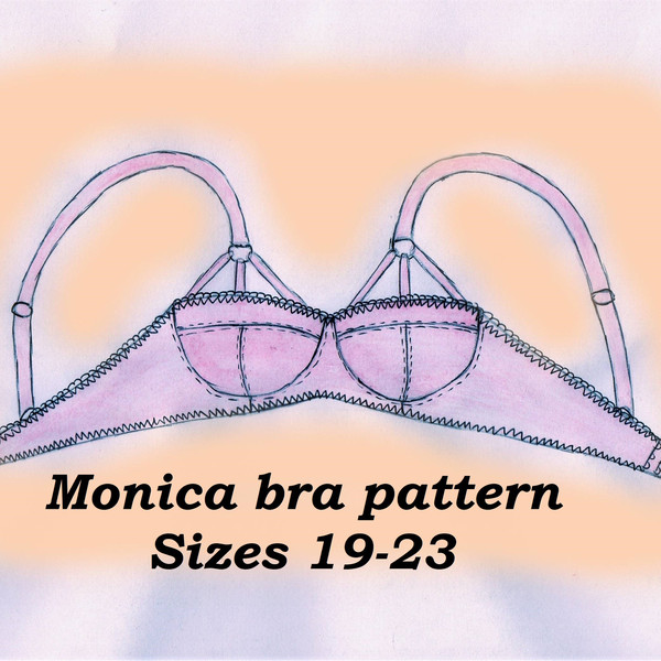 Underwire bra sewing pattern, Sizes 19-23, Bra cup pattern - Inspire Uplift