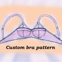 Wired bra pattern, Custom bra pattern, Monica, Bra pattern plus size, Underwire bra pattern, Ladies underwear pattern