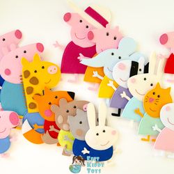 Peppa Pig family and friends from felt