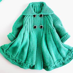 KNITTING PATTERN: Coat "Dear FREYA" for Baby Child Girl/ Baby Cardigan / Jacket / 7 Sizes