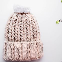 KNITTING PATTERN: Beanie "ENOLA"/ Hat /Winter Hat for Adult / Child / 2 Sizes