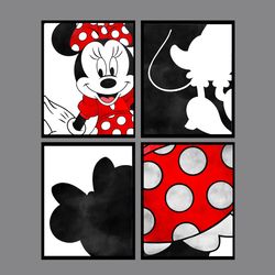Minnie Mouse Set Disney Art Print Digital Files decor nursery room watercolor