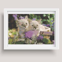 pdf file, cross stitch pattern, kittens