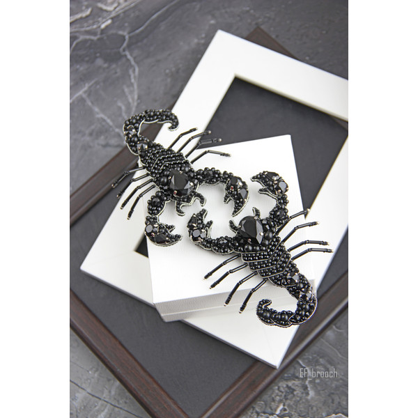 handmade scorpion brooch.JPG