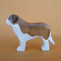 Wooden st. Bernard toy - Dog figurine - Wooden dog - Gift for kids - Pets toys