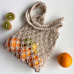 Fishing Net Purse, Grocery Bag, Market Bag, Tote Bag, Beach Bag, Summer Bag, Picnic Bag, Shoulder Bag, Eco Friendly