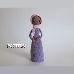 Pattern Crochet Doll in Hijab, Islamic Crochet Doll, Pattern Muslim Girl