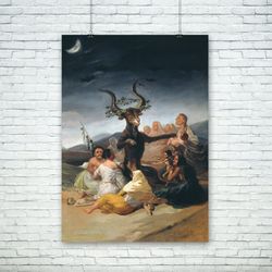 witches sabbath by francisco goya 1797-98 reproduction, premium matte vertical poster