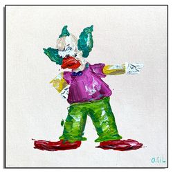 Krusty the Clown Wall Art Poster / Krusty the Clown Print on paper / The Simpsons Wall Art / Krusty Clown Simpsons print
