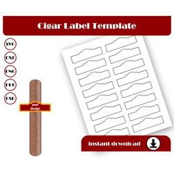 Cigar Label Template, Cigar Wrapper Template, SVG, DXF, Pdf, PsD, PNG, 8.5x11 Sheet Printable, Sticker cigar
