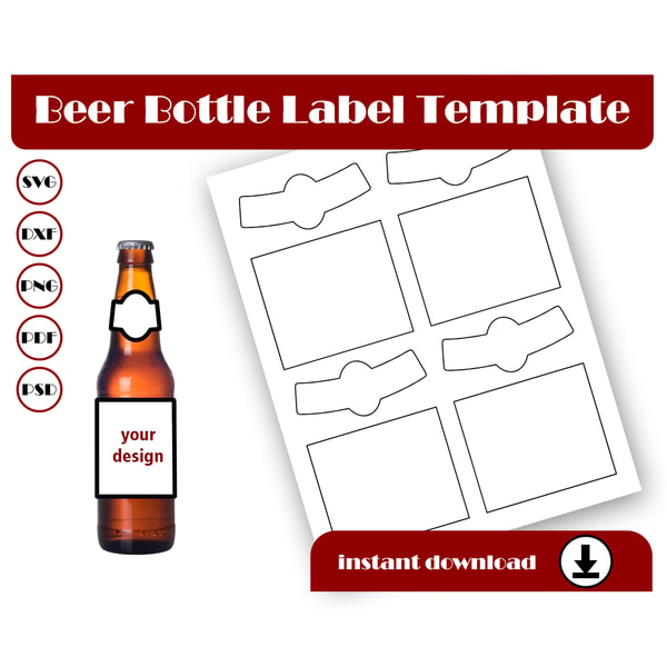 Beer bottle label template, Sticker label template, SVG, DXF | Inspire Uplift beer-bottle-label-template-sticker-label-template-svg-dxf-inspire-uplift