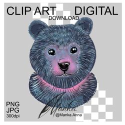Bear Clipart PNG Illustration Animal Head digital art