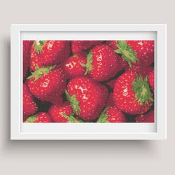 pdf file, cross stitch pattern, strawberry