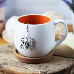 Spider Tea Strainer For Herbal Tea, Tea Infuser With Spider Charm, Tea Steeper Insect Pendant, Loose Leaf Tea Gift