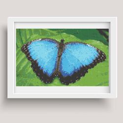 PDF file, cross stitch pattern, Butterfly Morpho