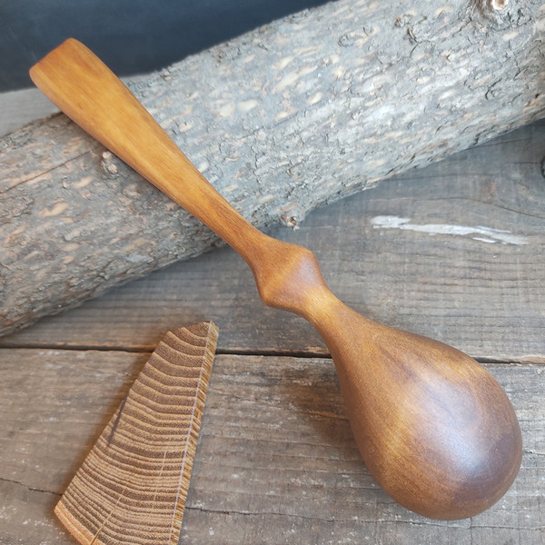 Handmade wooden eating spoon from natural birch wood - 03