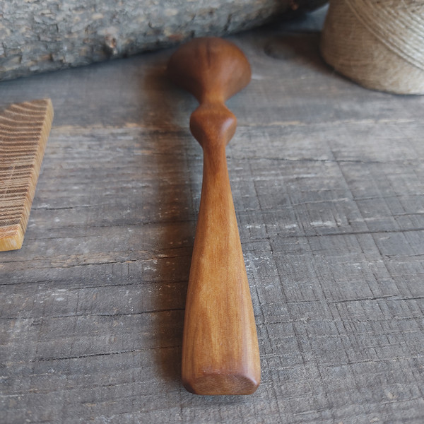Handmade wooden eating spoon from natural birch wood - 06