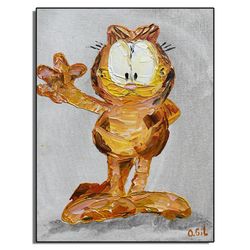 Garfield Wall Art / Garfield Canvas Painting / Garfield Original Painting / Pop Art Painting / Kids Room Painting 