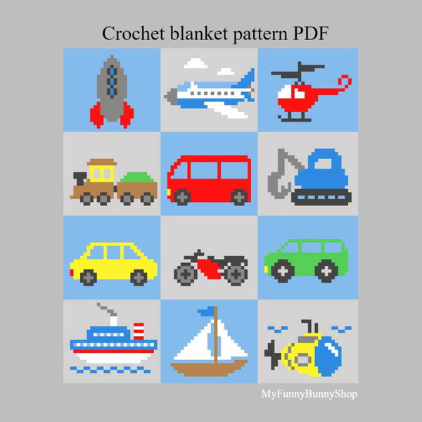 crochet-C2C-vehicles-graphgan-blanket
