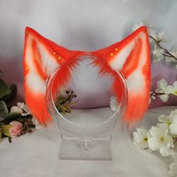 Orange Cat Ears Headband