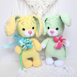 Bunny plush crochet pattern PDF in English Amigurumi rabbit toy Bunny easter