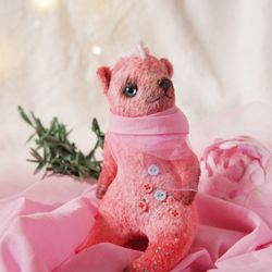 5,9’ pink teddy bear, OOAK primitive bear