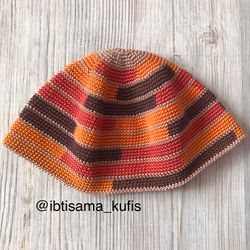 Handmade crochet kippah kufi hat