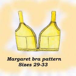 Front closure bra pattern plus size, Margaret, Sizes 29-33, Front clasp bra pattern, Front fastening bra pattern