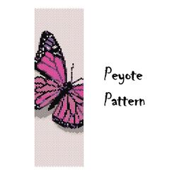 Butterfly Peyote Beading Pattern, Seed Bead Bracelet, Beaded Patterns Digital PDF