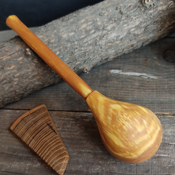Handmade wooden spoon from natural birch wood for eating - 2