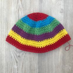 Bright colors bucket hat crochet