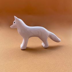 Wooden polar fox figurine - Wooden animals - Wooden toys - Forest animals - Woodland animals - Gifr for k