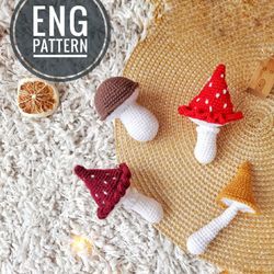 Amigurumi Mushroom Crochet Pattern. Amigurumi Amanita crochet pattern.