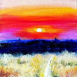Sunset Painting Northern California Original Art Landscape Wall Art