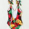 Tropical Fruit Print V Neck Tie Shoulder Backless One Piece Swimsuit Beachwear Swimwear Beach Sea Summer (2).jpg
