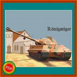 King Tiger Cross Stitch Pattern | Royal Tiger | Heavy Tank