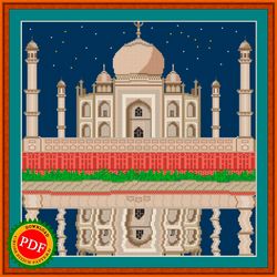 Taj Mahal Cross Stitch Pattern | Crown of the Palaces
