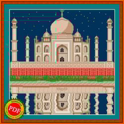 taj mahal cross stitch pattern | crown of the palaces
