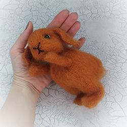 cute little realistic rabbit stuffed toy red bunny, stuffed realistic rabbit  with movable paws