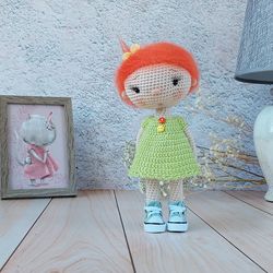 Crochet pattern of doll in the dress in English. Crochet tutorial doll. Crochet pattern doll. Pattern doll. Pattern toys