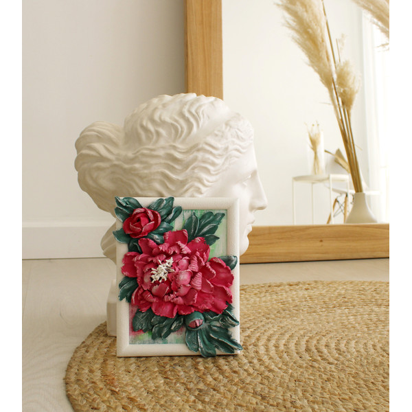 Pink-peony-sculpture-painting