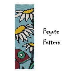 Chamomile peyote beading pattern, seed bead flower bracelet, peyoted beaded patterns Digital PDF